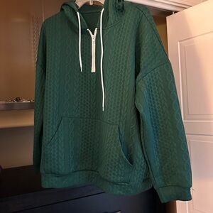 Green textured hoodie Women’s